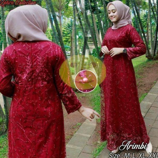 DISKON SPECIAL  GAMIS TERBARU BRUKAT JUMBO LD #120 ARIMBI DRESS VELVET BROKAT TILE DISKON SPECIAL 