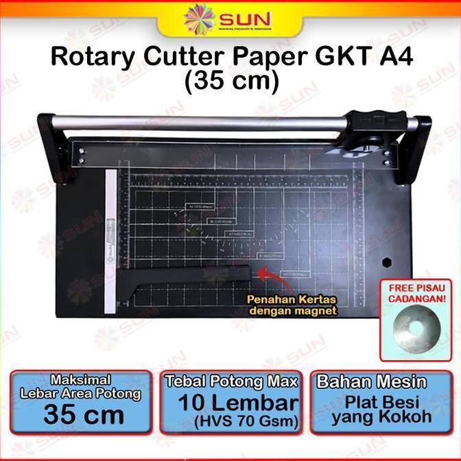 Cod,Aja- Rotary Paper Cutter Trimmer A4 / A3 Vertikal 35 Cm - Alat Potong / Pemotong Kertas Hvs, Ker