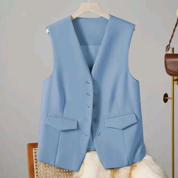 SALE Vest Rompi Wanita Tanpa Lengan / Jaket Rompi Gaya Korea Tanpa Lengan outer Panjang Tebal Panjan