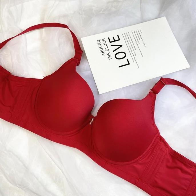 Cod,Bisa- Bra B Size Ada Kat Bahan Licin Busa Tipis Cup Jumbo D-E 4Kait Import