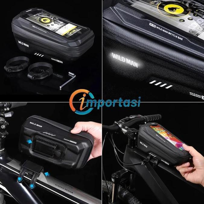 Lengkapbos- Wild Man Frame Bag Smartphone Tas Sepeda Phone Holder Terproof