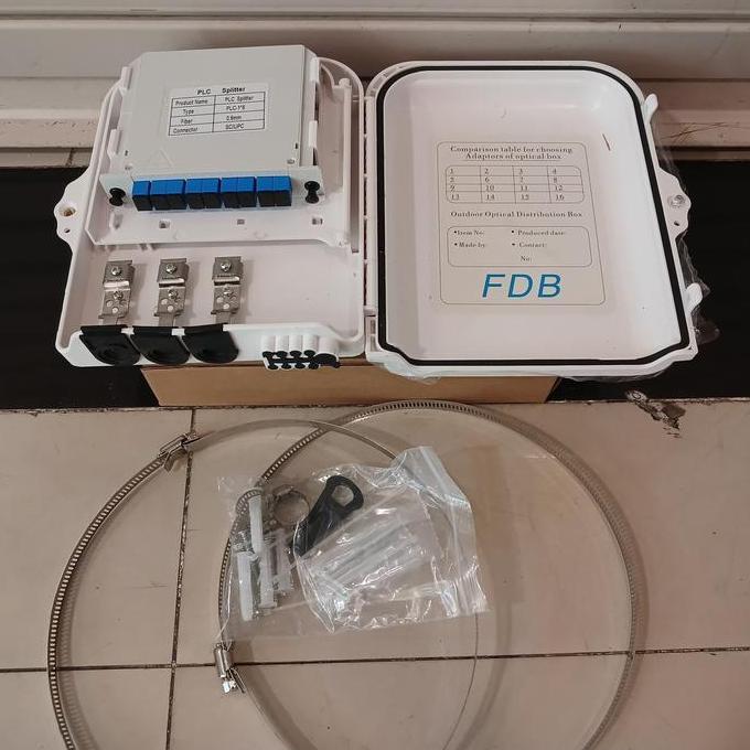 NEW odp 8 core lengkap box splitter 1:8 / full set SC Upc