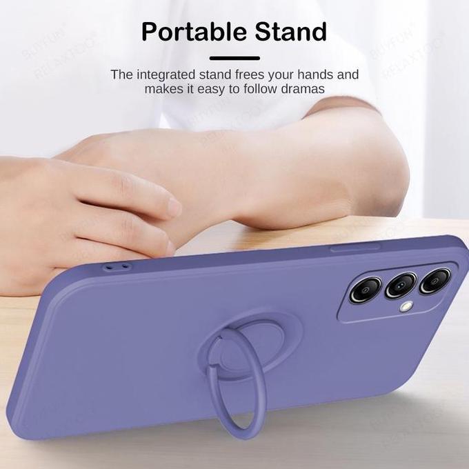 case  untuk Samsung A14 5G Case Candy Ring Stand Bracket Holder TALI Liquid