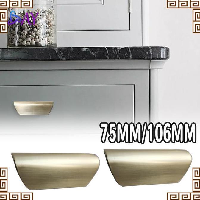 VIVIJEE Curve Pull Handle Pull Handle Emas Gold Mewah Handle Modern Tarikan Laci Gagang Pintu Lemari