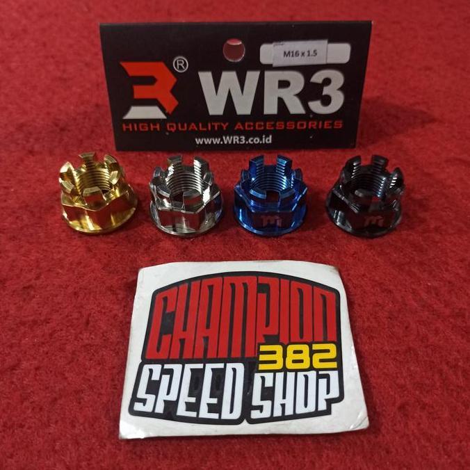 Champion Speed Shop Mur As Roda Belakang Titanium WR3 M16x1.50mm untuk Scoopy Vario 125 150 Fino War