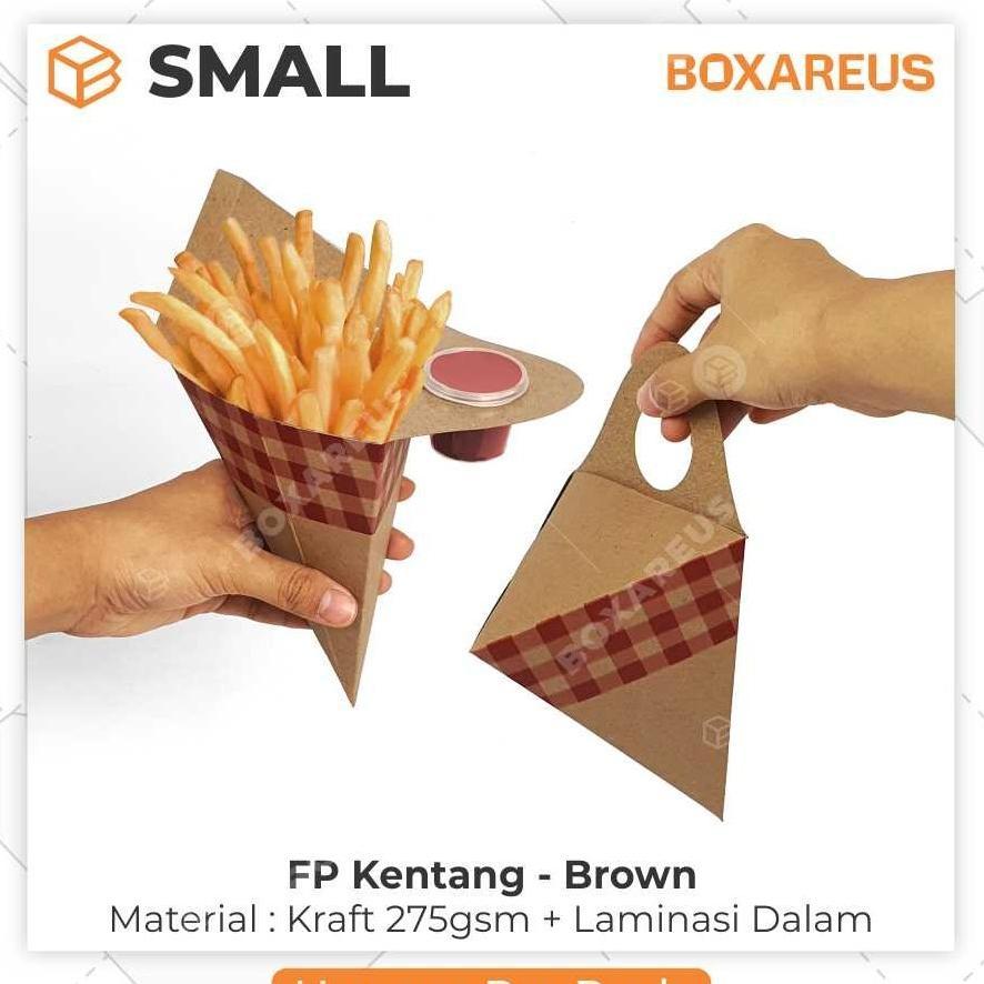 Snack Box Kentang Goreng Kemasan French Fries Dus Kraft | Fp Kentang Small Brown