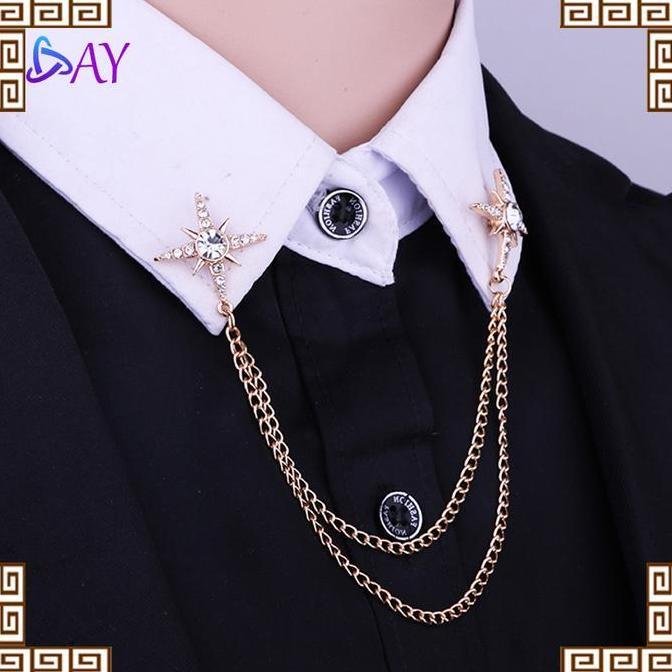 VIVIJEE Lapel Pin Bros Pin Bros Jas Pria Bros Jas Pria Keren Bross Kerah Kristal Bros Untuk Jas Pria