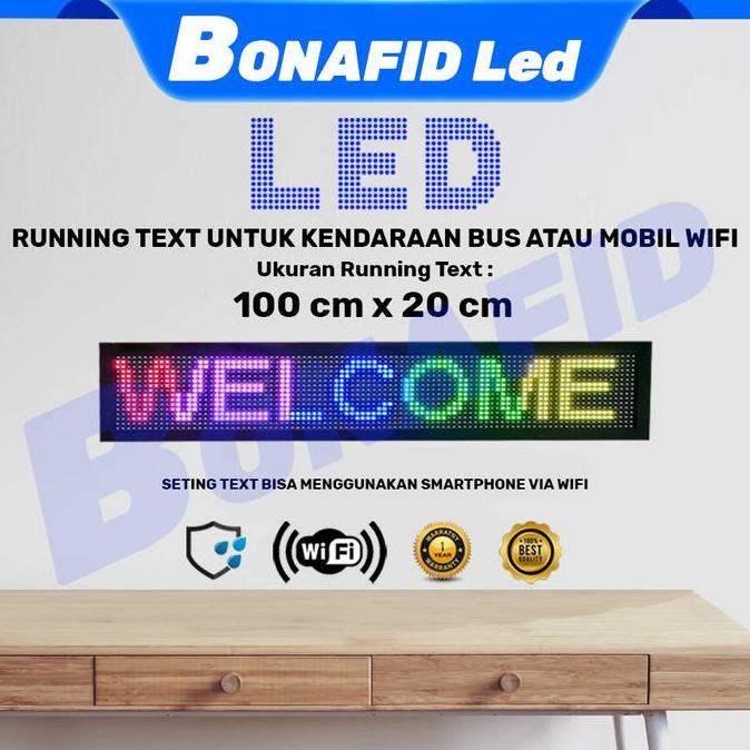 Ready RGB LED running text led display 100 x 20cm untuk mobil bis bus