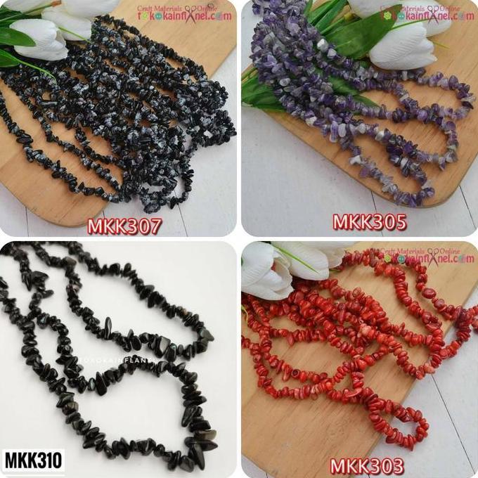 Ready MKK307 Manik Kerikil Batu Kecil Hitam ( 1 string 40cm)