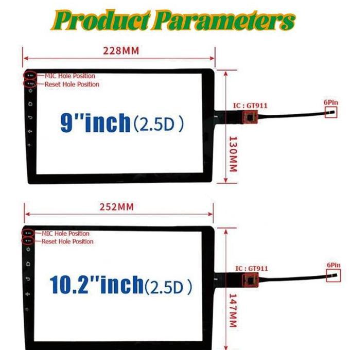BOWTEKH Pengganti Layar Touch Screen Head Unit Android 9"10.2" Universal Touchscreen Panel Layar Sen