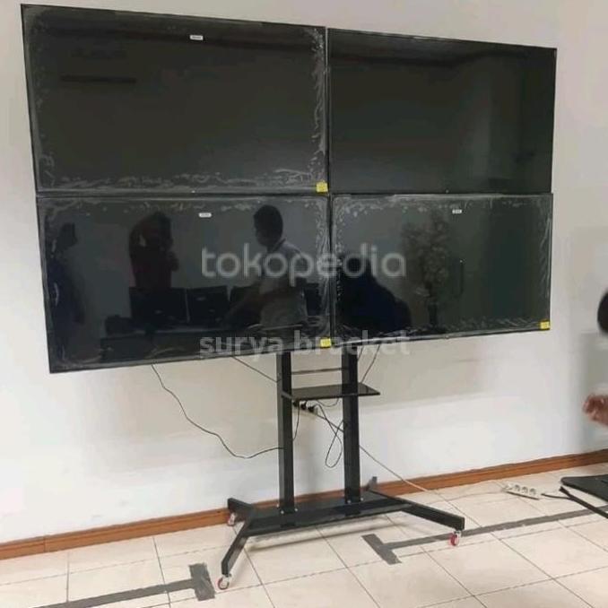 TERLARIS BRACKET STANDING TV 4 LAYAR LED 32" - 55" INCH STAND BRAKET TV BREKET TV BESI