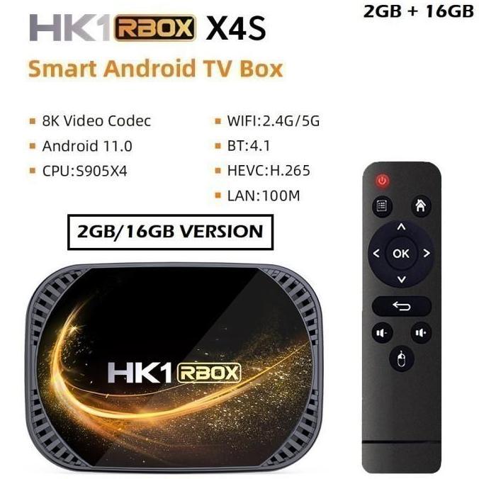 TERLARIS HK1 RBOX X4S - ANDROID 11 SMART ANDROID TV BOX 8K - RAM 2GB ROM 16GB