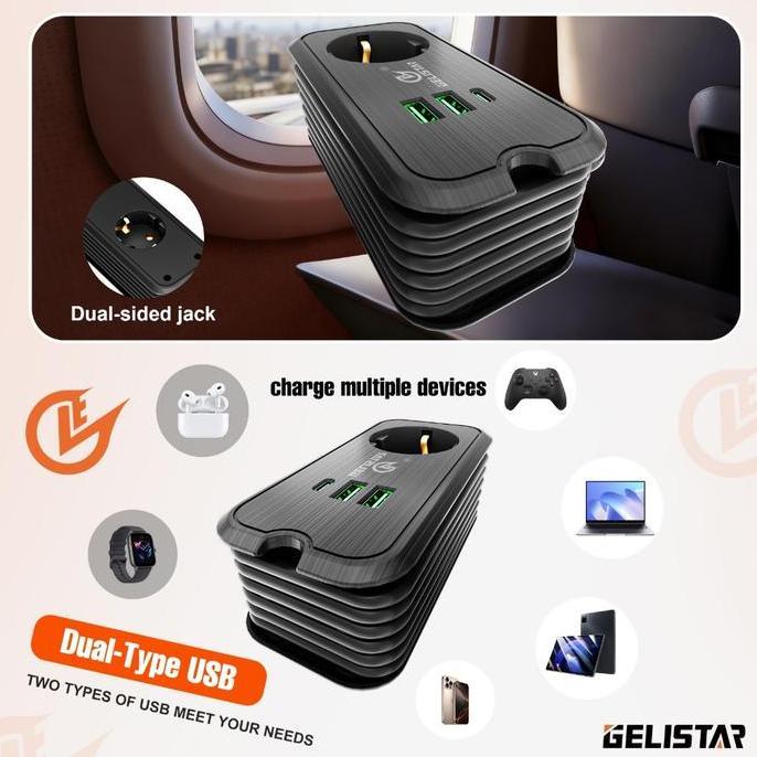 CBL011 CABLE 3M 2500W Stop Kontak Gulung 18W Power Socket Usb Charger Kabel Saklar Independen Coloka