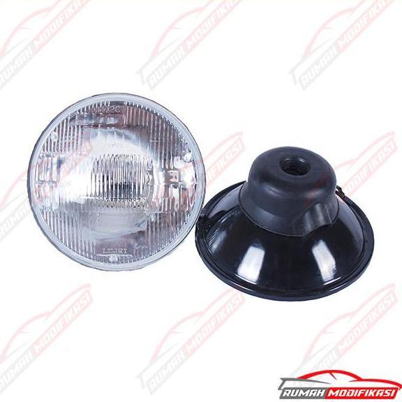 Head Lamp - Universal Bulat 5.7 Inch - H4 - Glass - Made In Taiwan
