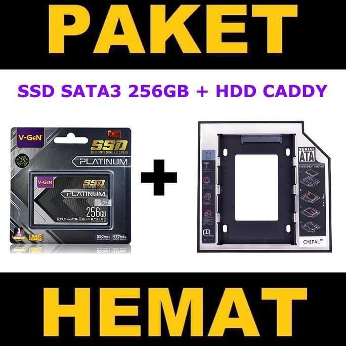 Four- Paket Ssd Caddy Slot 9.5Mm-12.7Mm Ssd 256Gb V-Gen Platinum Rescue Sata 3 Dvd Slot To Sdd Slot
