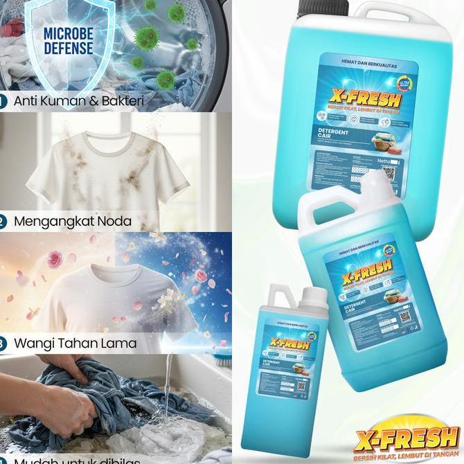 Capspic- (Kurir Ojol) Deterjen Cair Xfresh 5L / Liquid Detergent Aroma Akasia