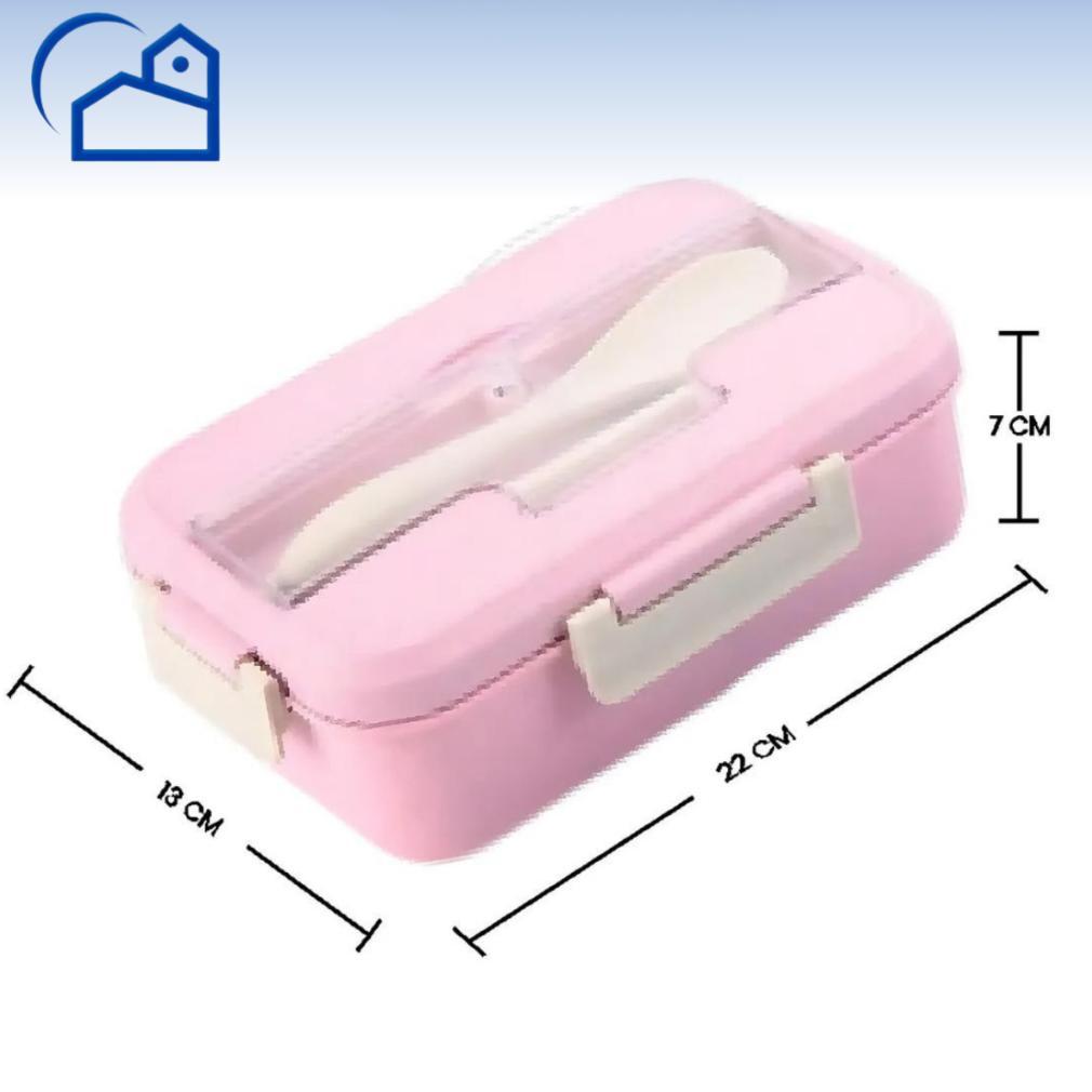 pengiriman cepat HOMESTATION - GROSIR Lunch Box Set Kotak Makan Bekal 1L Free Sendok Garpu Set 31003
