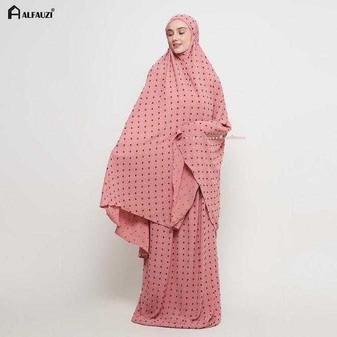Lancar- Alfauzi - Mukena Dewasa Crinkle Dot Twotone Uragiri Airflow Premium Pouch Panjang Variasi Ba