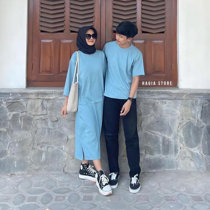 TAMPIL MODIS  Moana Couple by hagia | Sudah Sepasang Tunik dan Kaos Pria Baju Pasangan Polos Panjang