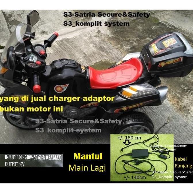 CHARGER AKI MOTOR MAINAN 6V MOTORAN ANAK HEMAT