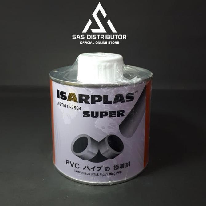 Lem Isarplas Kaleng 400 gram / Lem Kaleng Isarplas / Lem Pipa PVC Kuas Kaleng / Lem Kuas Isarplas
