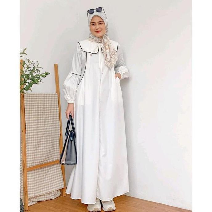 Abaya Dres Bahan Toyobo Gamis Remaja Kekinian Mewah Elegaen Dres Muslimah Terbaru  Size S M L Xl Xxl