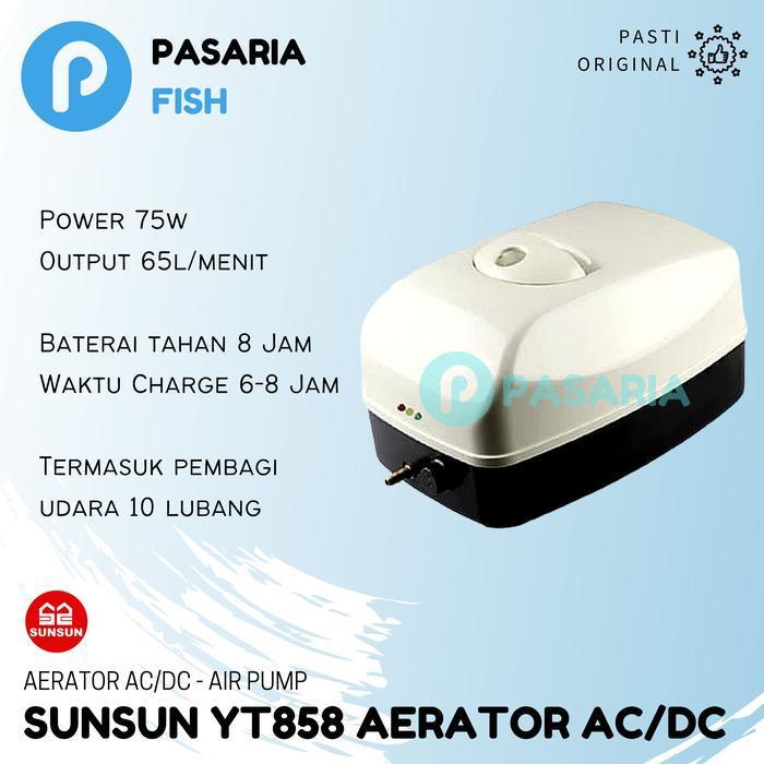 SUNSUN YT858 AC/DC Aerator / Air Pump Aquarium Kolam Ikan YT 858 AC DC