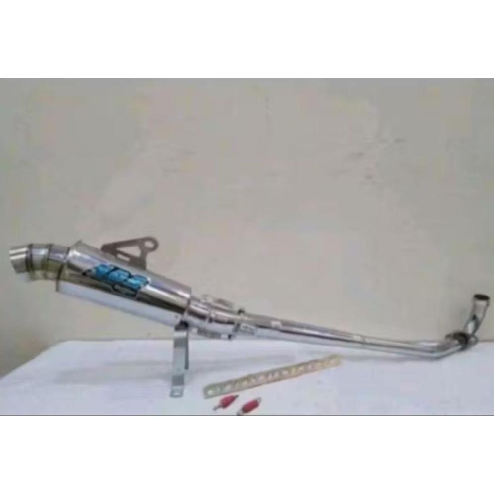 SERAVA KNALPOT RACING DOS FULLSET UNTUK MOTOR SUPRA ,SMASH ,SHOGUN ,JUPITER ALL BEBEK TERMURAH BERKU