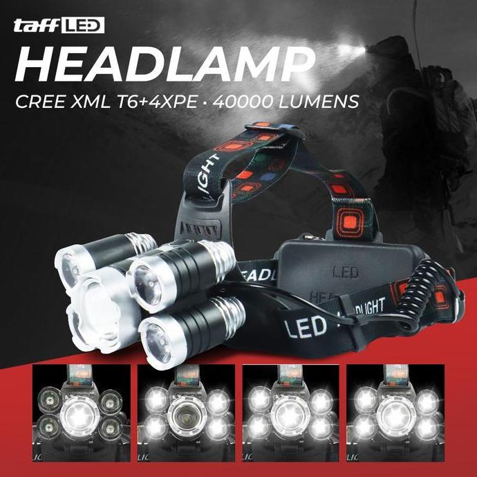 TERMURAH - Senter led kepala senter head lamp Led light Cree Xml T6 40 rb lumens
