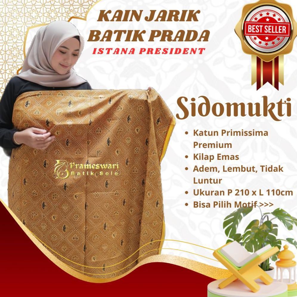 Disc Kain Jarik Batik Prada Solo Motif Sidomukti Jarit Seserahan Sewek Nikahan Pengantin Prameswari