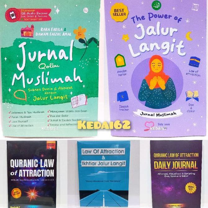 TERMURAH - PAKET isi 5 Buku Motivasi Islami : Jurnal Qolbu Muslimah + The Power Of Jalur Langit + Qu