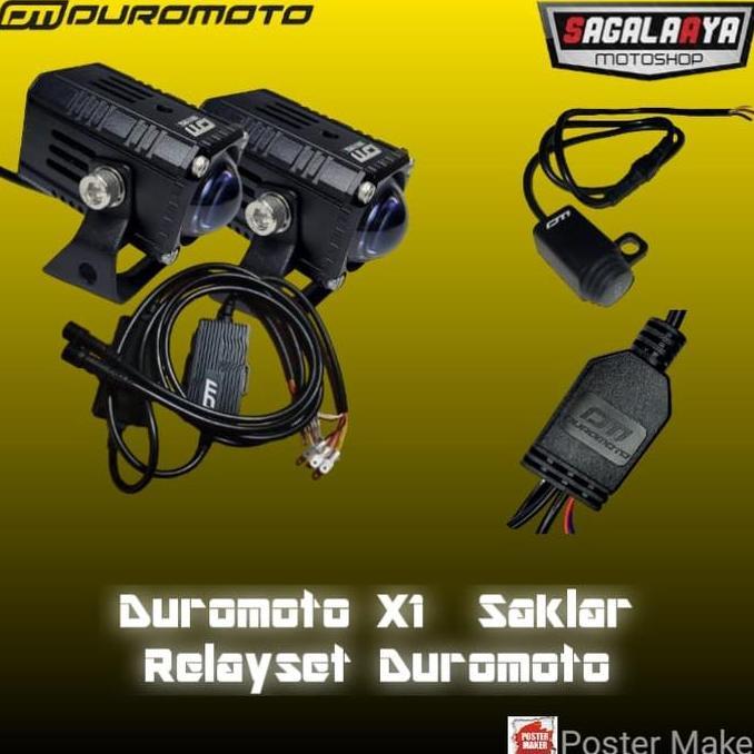 BEBAS ONGKIR - Paket Lampu Duromoto X1 saklar Duromoto Relayset Duromoto