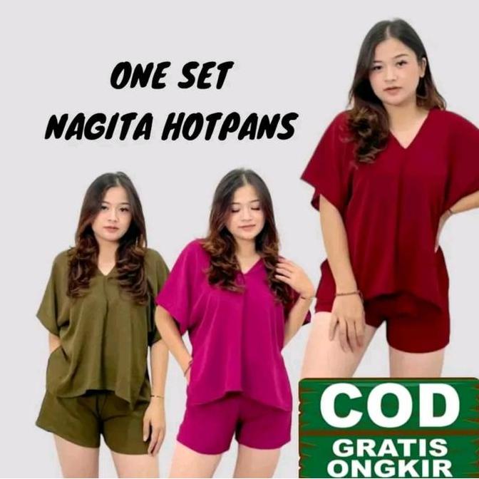 TERKINI PAKET HEMAT 100 DAPAT 3PCS| ONE SET NINA LONG SQUARE HOTPANTS JUMBO TERKINI
