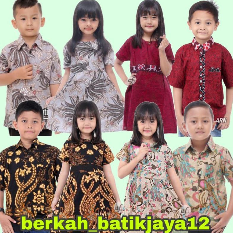 Discount Batik Couple | Batik Anak Cewek Cowok | Kemeja Batik Anak Laki-Laki | Dress Batik Anak Pere