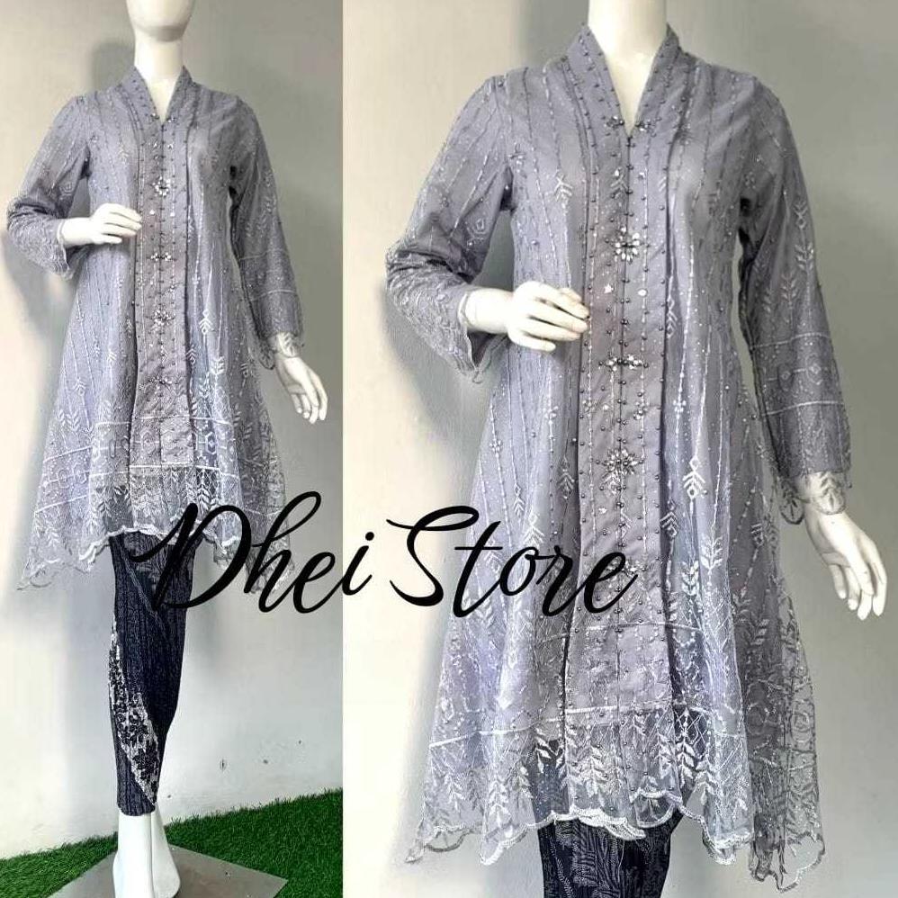 Termurah  Kebaya Kartini  / Dress Kebaya Modern Elegan Bordir Payet / Kebaya Wisuda Tille Etnik Non 