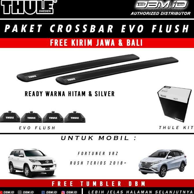 BEBAS ONGKIR - THULE Cross Bar Evo + Footpack + Kit for Fortuner VRZ Rush Terios