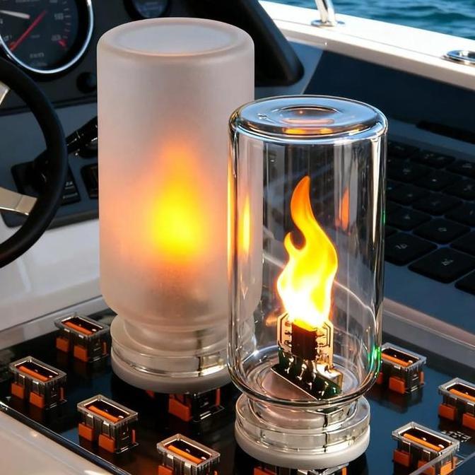 AQZEVUN LAMPU TIDUR HIASAN DEKORASI RUANGAN UNIK EFEK API USB CAS LAMPU ATMOSHPER API UNGGUN USB LAM