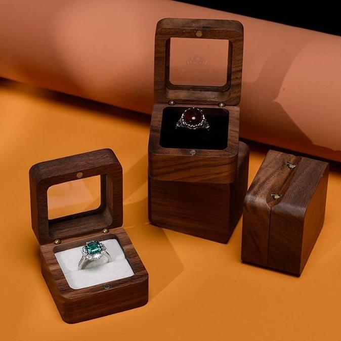 BETALAV Kotak Cincin Kayu Kalung Seserahan Pernikahan Ring Box Jewelry Hantaran Seserahan Lamaran Te