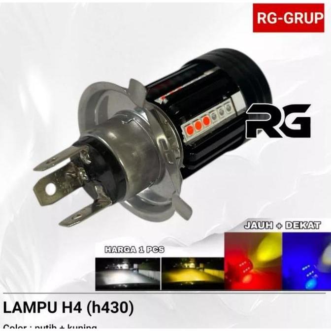 TERLARIS!! LAMPU UTAMA LED PROJECTOR LASER H4 PREMIUM SUPER TERANG PUTIH KUNING AC / DC MOTORCYCLE H