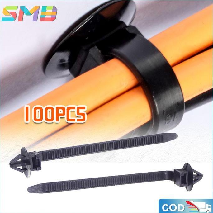 OTNEUDA 100 PCSClip Tali Kabel Body Universal Mobil-Kabel Ties Pengikat Kabel Bodi Mobil