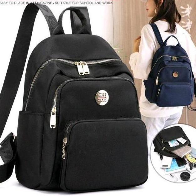 Tas Ransel Chibao 3086 Polos Canvas Wanita Backpack Trendy Terbaru