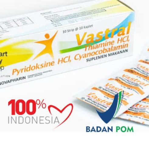 Vitamin B Vastral Vit B1, B6 & B12 1 Box Isi 100 Kaplet Murah Dan Komplit