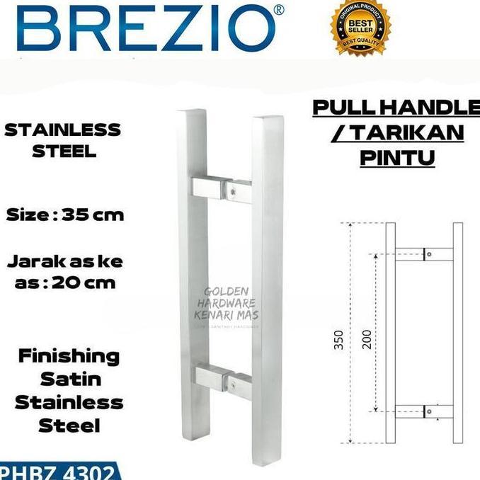 BREZIO PHBZ 4302 4312 Pull Handle Gagang Pintu Rumah Minimalis 2 Kotak 35CM Daun Satin Stainless Ste