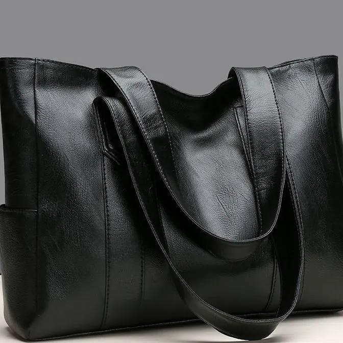 Tote Bag Wanita Kulit Totebag Kulit Tas Wanita Pengajian Tas Bahu Wanita Kulit Kapasitas Besar