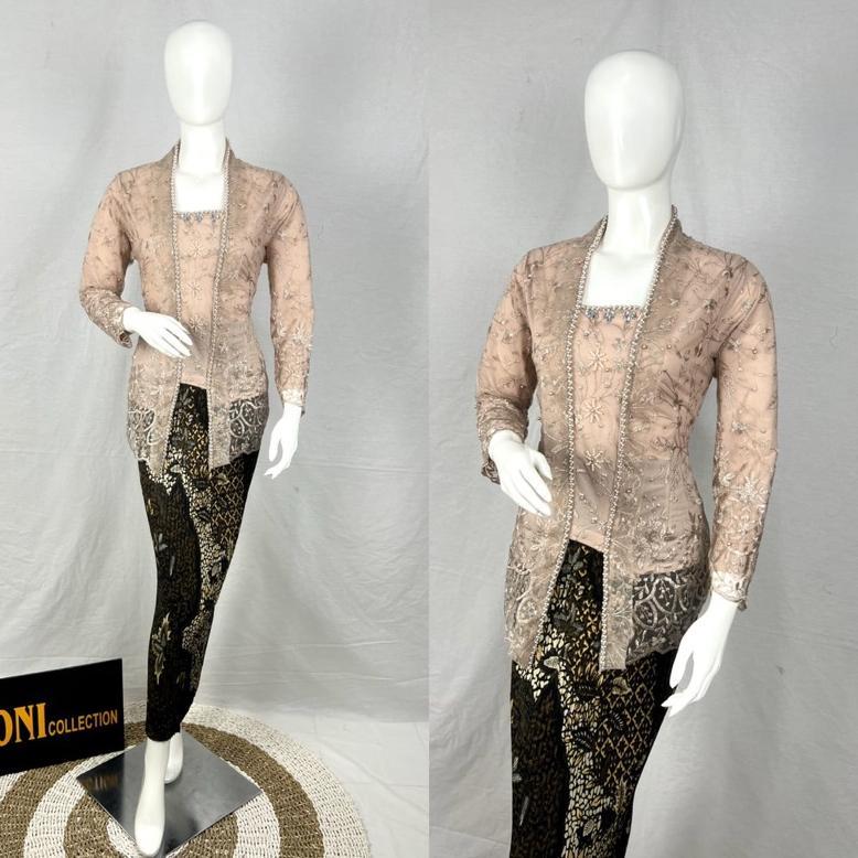 Murah  Kebaya Modern Kutubaru Tille Payet Bunga-Bunga