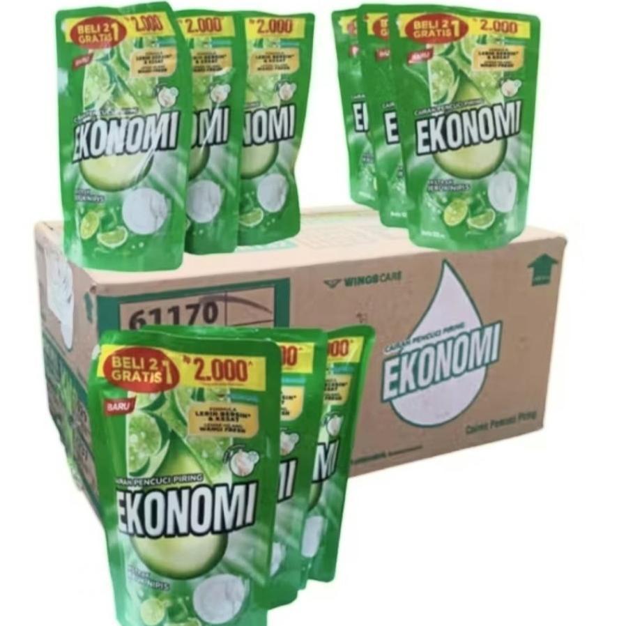 Sabun Liquid Ekonomi, Cairan Pencuci Piring 1 Dus Isi 36 Pcs, Wangi Jeruk Dan Nanas.