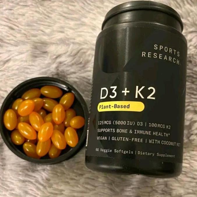 (READY STOCK) Nareshopping Exp dates : January 2029 SR Spor  Research Vitamin D3+ K2, 60 Veggie  Sof