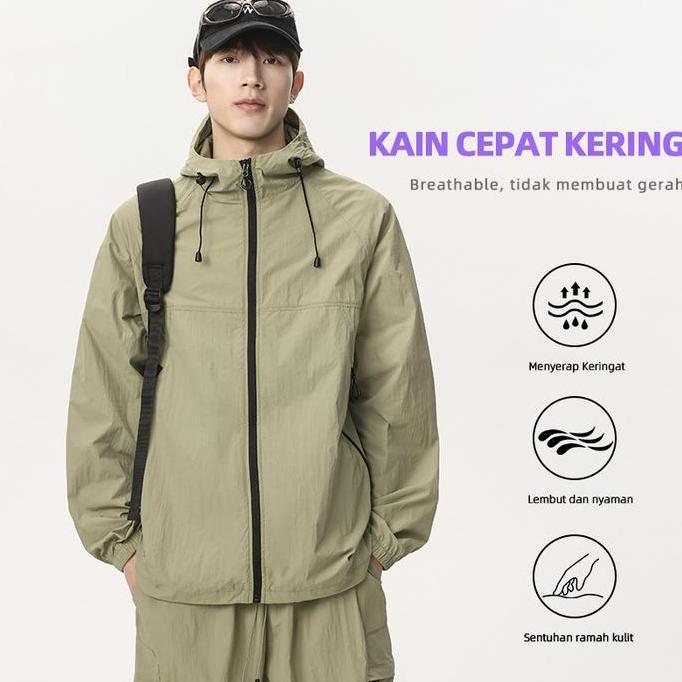 Fluent- Owngrace Jaket Anti Uv Pria Jaket Motor Tahan Angin Anti Sinar Uv Tahan Air Tahan Noda Minya