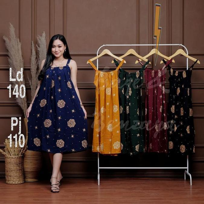 Daster Yukensi Jumbo Kencana Ungu Ld 140 Bahan Adem Tanpa Lengan Seksi