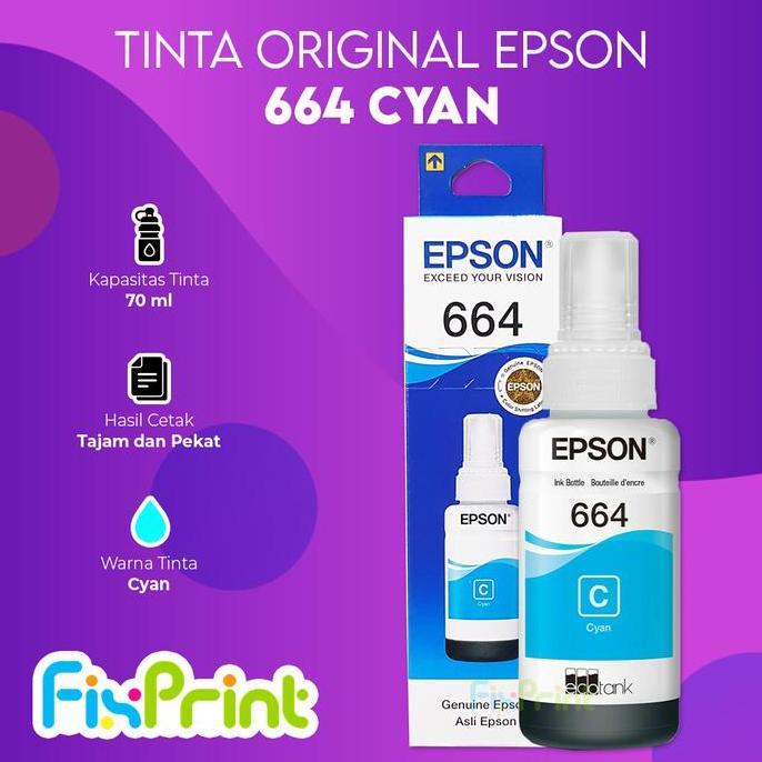 Kantorlengkap- Tinta Epson 664 T664 T6641 Black Hitam Color Rna L360